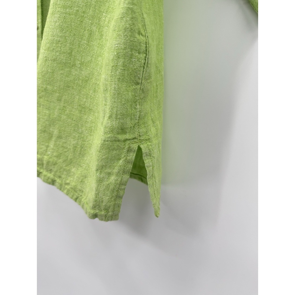 C&C California Button-Down Shirt 100% Linen Lime Green Size M - Picture 5 of 8